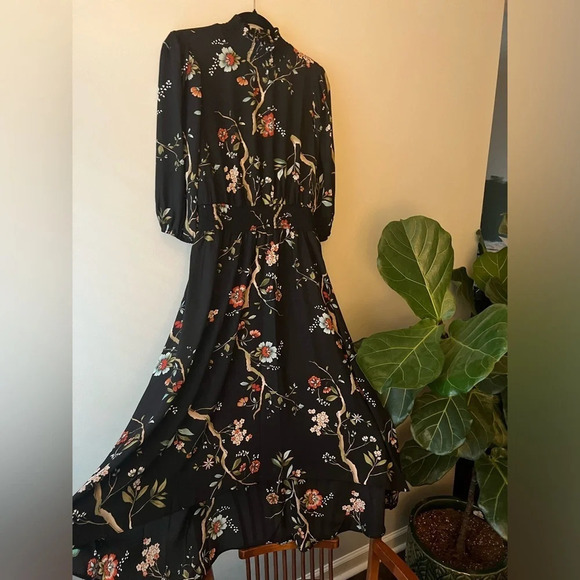 Nanette Lepore Black Asymmetrical Mock Neck Dress - Picture 4 of 12